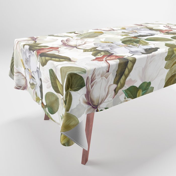 Vintage & Shabby Chic - Spring Flowers Magnolia Botanical Garden Tablecloth Gallery Image 1