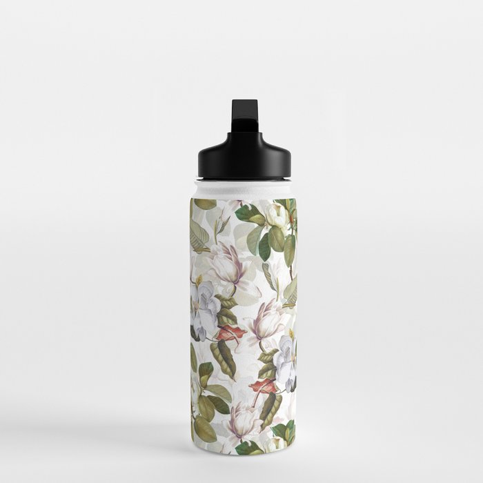 Vintage & Shabby Chic - Spring Flowers Magnolia Botanical Garden Water Bottle Gallery Image 3