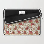 pattern lush red, beige and white peonies Laptop Sleeve Gallery Image 2