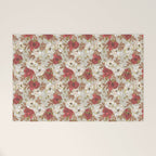 pattern lush red, beige and white peonies Welcome Mat Gallery Image 1