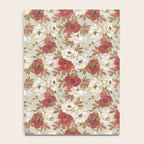pattern lush red, beige and white peonies Notebook Gallery Image 4