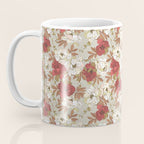 pattern lush red, beige and white peonies Coffee Mug Gallery Image 3