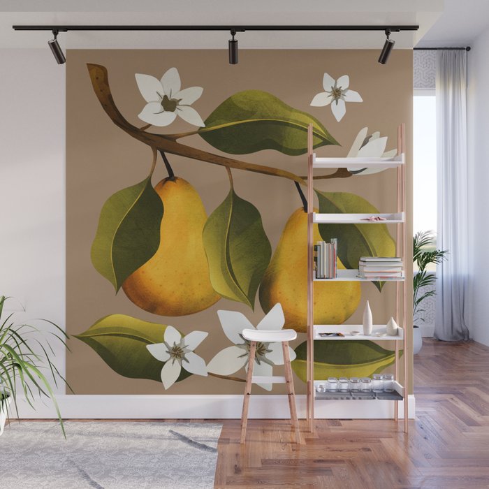 Pears Botanical Art 2 Wall Mural Gallery Image 1