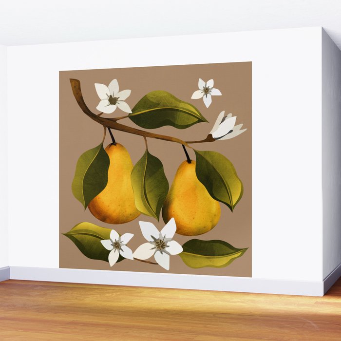 Pears Botanical Art 2 Wall Mural Gallery Image 2