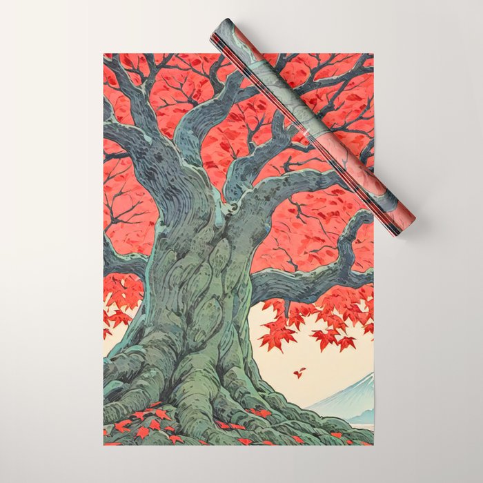 Hen The Master - A Contemporary Ukiyo-e Nature Landscape Wrapping Paper Gallery Image 1