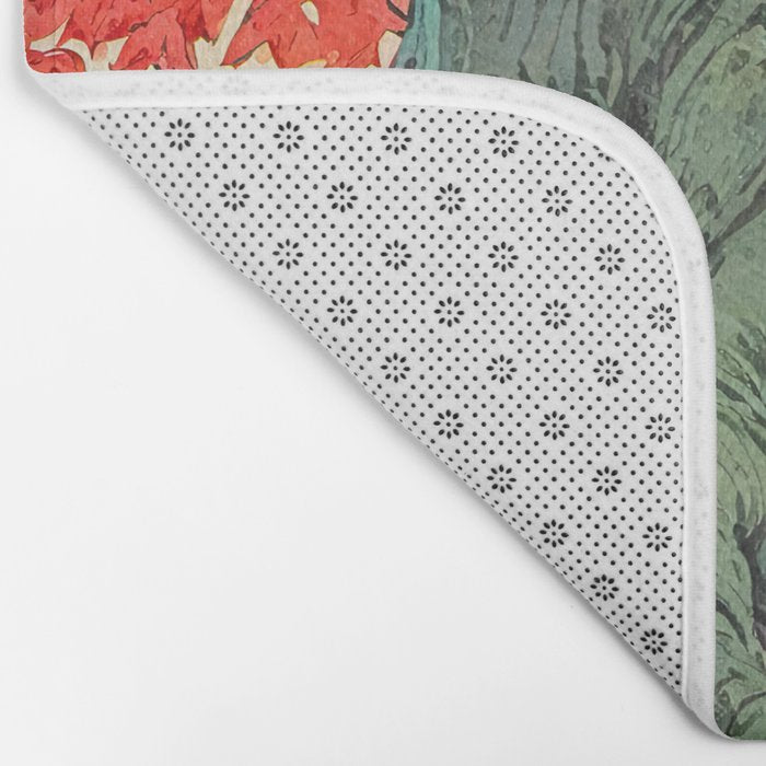 Hen The Master - A Contemporary Ukiyo-e Nature Landscape Bath Mat Gallery Image 2
