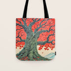 Hen The Master - A Contemporary Ukiyo-e Nature Landscape Tote Bag Gallery Image 1