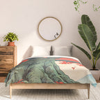Hen The Master - A Contemporary Ukiyo-e Nature Landscape Comforter Gallery Image 3