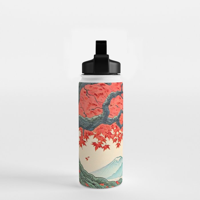 Hen The Master - A Contemporary Ukiyo-e Nature Landscape Water Bottle Gallery Image 2
