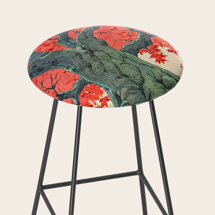 Hen The Master - A Contemporary Ukiyo-e Nature Landscape Stool Gallery Image 2