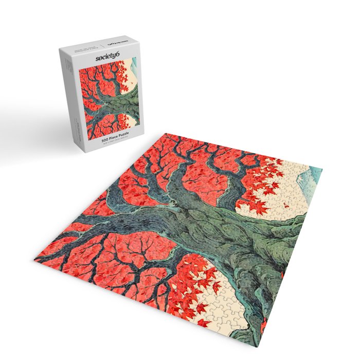 Hen The Master - A Contemporary Ukiyo-e Nature Landscape Jigsaw Puzzle Gallery Image 2