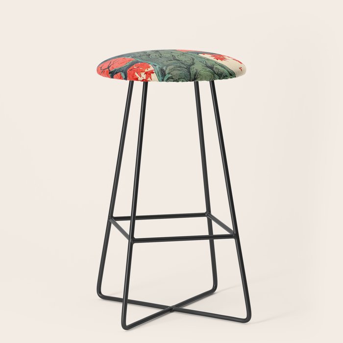 Hen The Master - A Contemporary Ukiyo-e Nature Landscape Stool Gallery Image 1