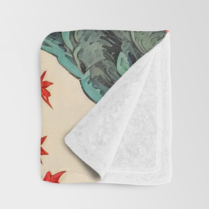 Hen The Master - A Contemporary Ukiyo-e Nature Landscape Throw Blanket Gallery Image 3