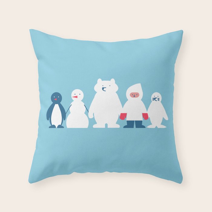 Winter friends Throw Pillow Gallery Image 6