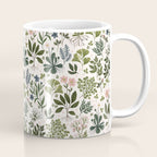 Herbarium ~ vintage inspired botanical art print ~ white Coffee Mug Gallery Image 1