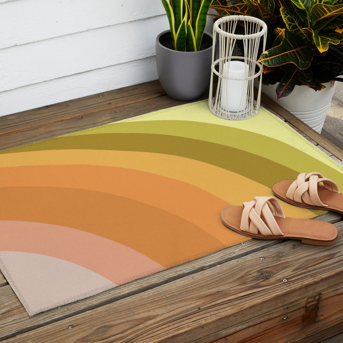 Retro Rainbow Outdoor Rug Gallery Image 2