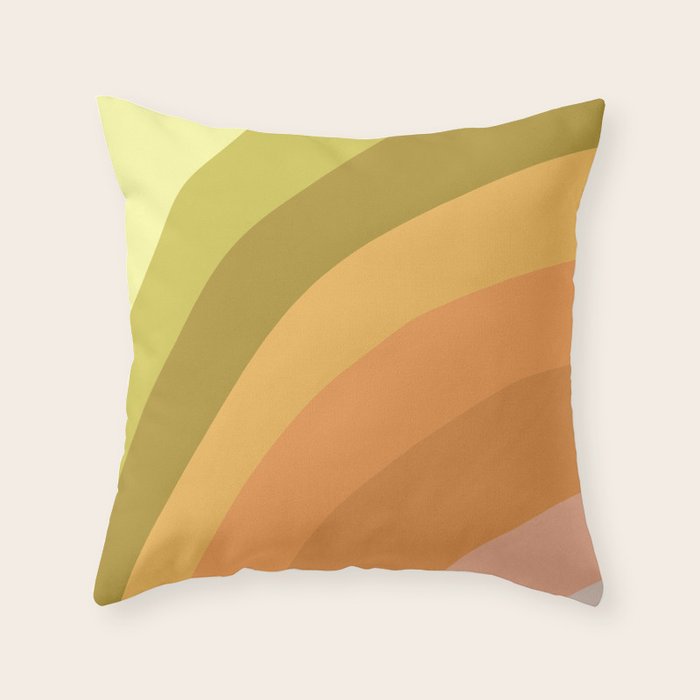 Retro Rainbow Throw Pillow Gallery Image 1