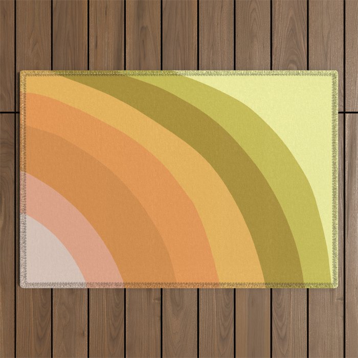 Retro Rainbow Outdoor Rug Gallery Image 1