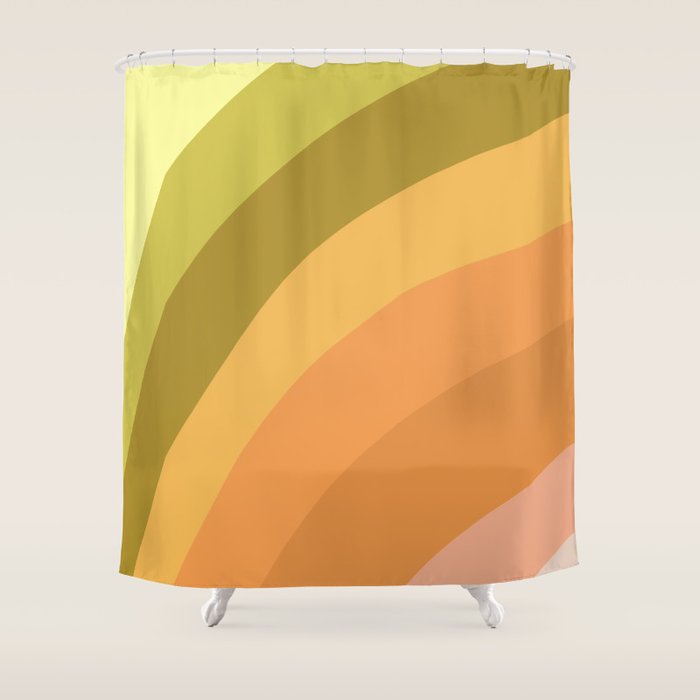 Retro Rainbow Shower Curtain Gallery Image 1