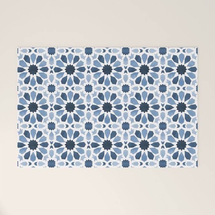 Watercolor Zellige Harmony Welcome Mat Gallery Image 1