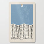Mid Century Modern Minimalist Blue Waves Rothko Inspired Color Field With Lines Geometric Style  Cutting Board Gallery Image 1