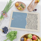 Mid Century Modern Minimalist Blue Waves Rothko Inspired Color Field With Lines Geometric Style  Cutting Board Gallery Image 2