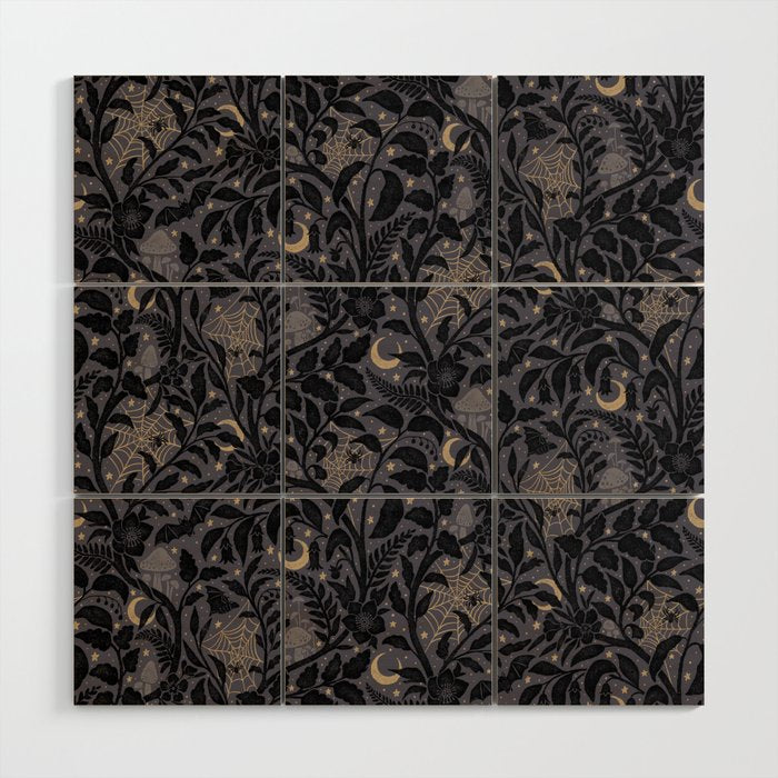 Mysterious Garden - midnight violet Wood Wall Art Gallery Image 1
