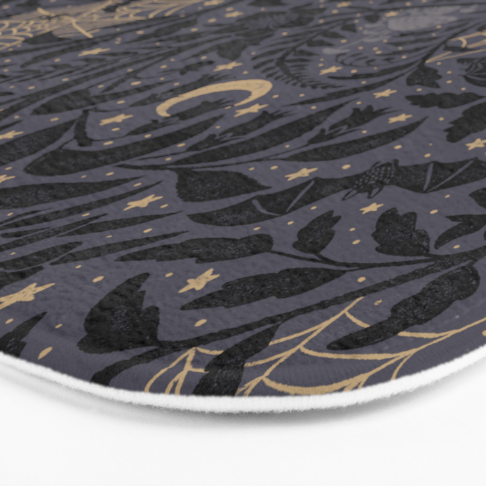 Mysterious Garden - midnight violet Bath Mat Gallery Image 3