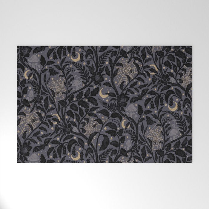 Mysterious Garden - midnight violet Welcome Mat Gallery Image 1