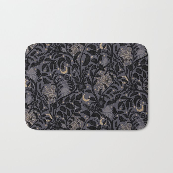 Mysterious Garden - midnight violet Bath Mat Gallery Image 1