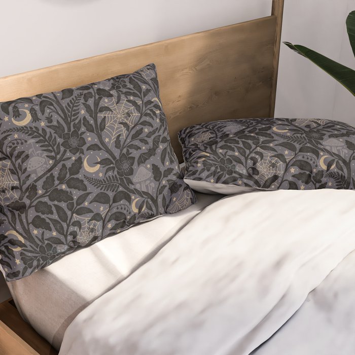 Mysterious Garden - midnight violet Pillow Sham Gallery Image 2