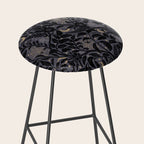 Mysterious Garden - midnight violet Stool Gallery Image 2