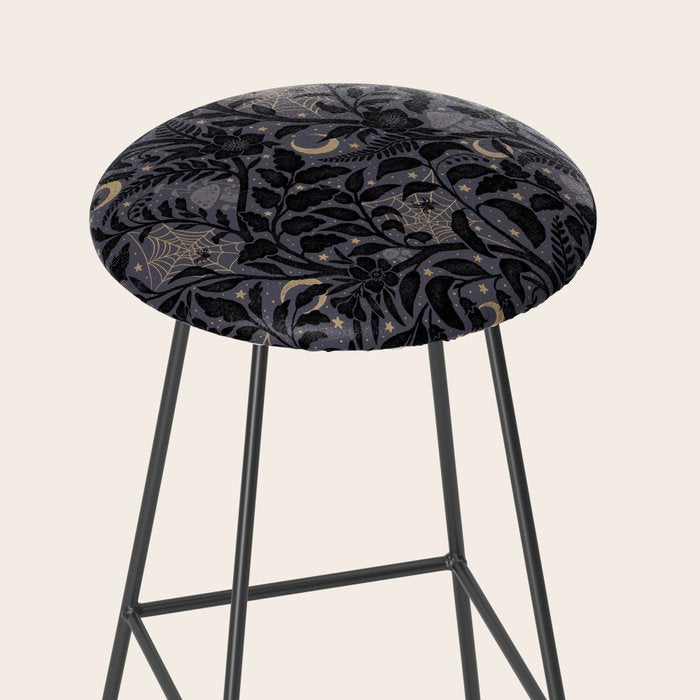 Mysterious Garden - midnight violet Stool Gallery Image 2