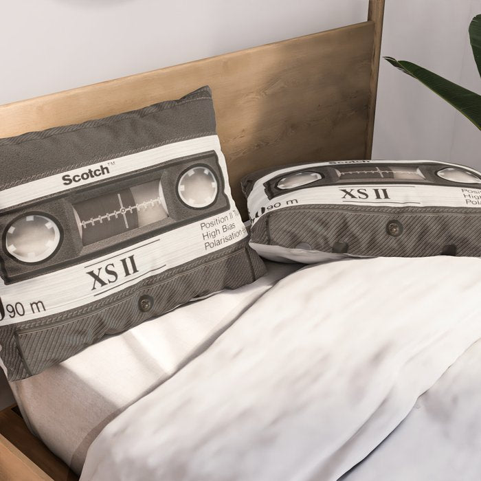 Cassette Tape Black And White #decor #society6 #buyart Pillow Sham Gallery Image 2