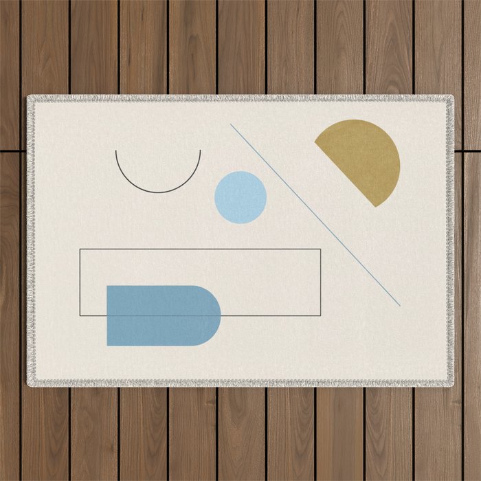 minimal geometric art 3 Outdoor Rug Gallery Image 1
