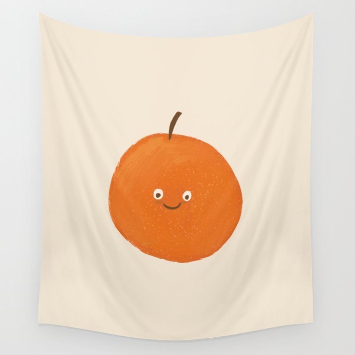 Kawaii Orange Wall Tapestry Gallery Image 4