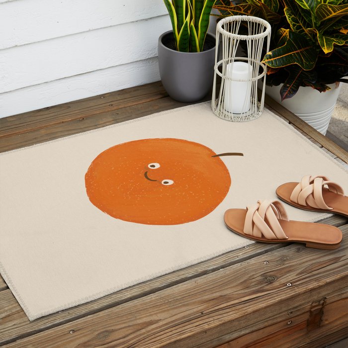 Kawaii Orange Outdoor Rug Gallery Image 2