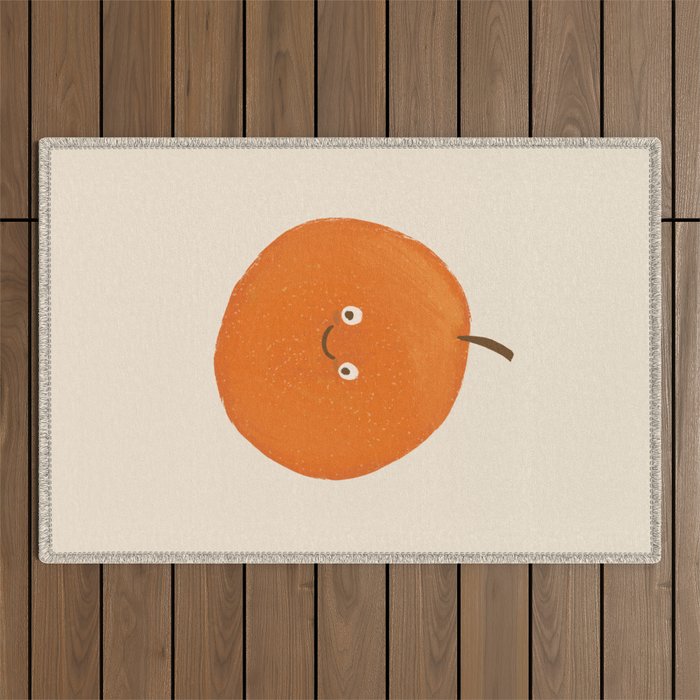 Kawaii Orange Outdoor Rug Gallery Image 1