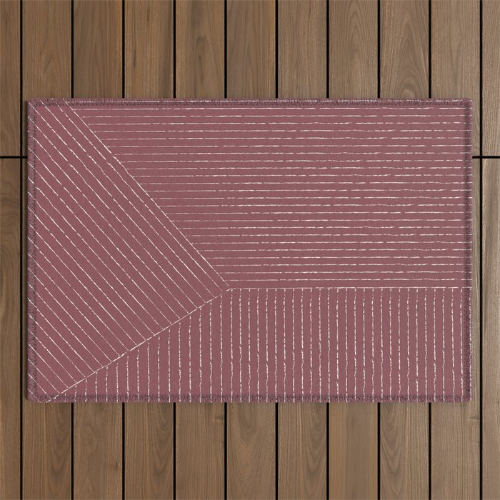 Lines (Plum) Outdoor Rug Gallery Image 1