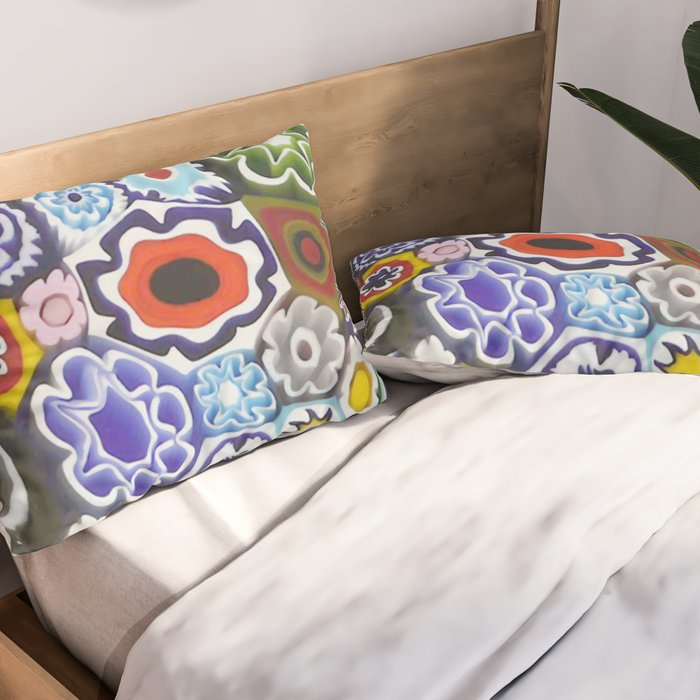 Millefiori Murano Italian Glass Print Pillow Sham Gallery Image 2