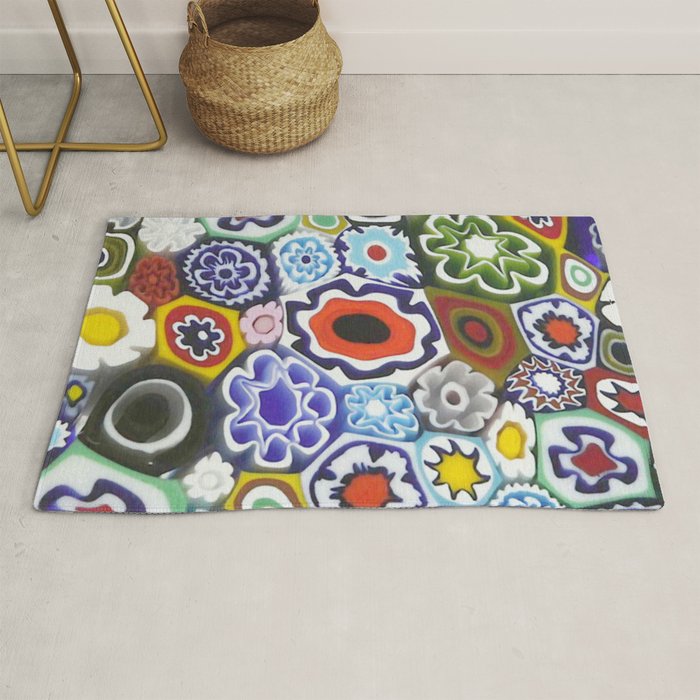 Millefiori Murano Italian Glass Print Rug Gallery Image 1
