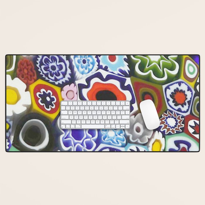 Millefiori Murano Italian Glass Print Desk Mat Gallery Image 1