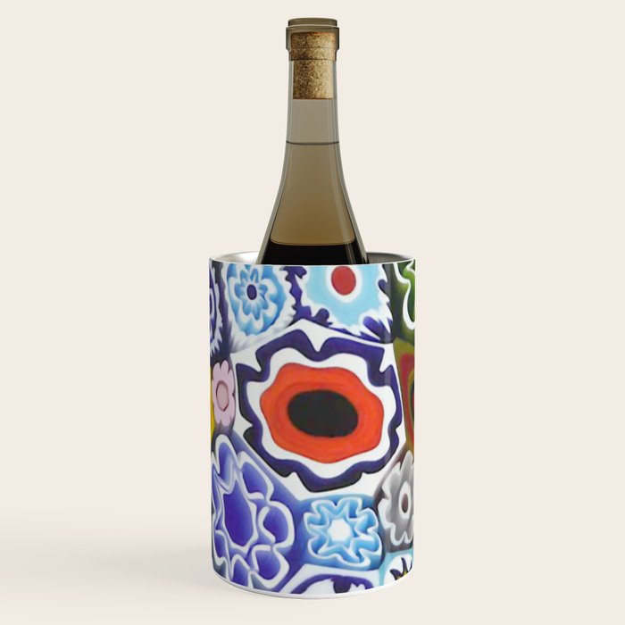 Millefiori Murano Italian Glass Print Wine Chiller Gallery Image 1