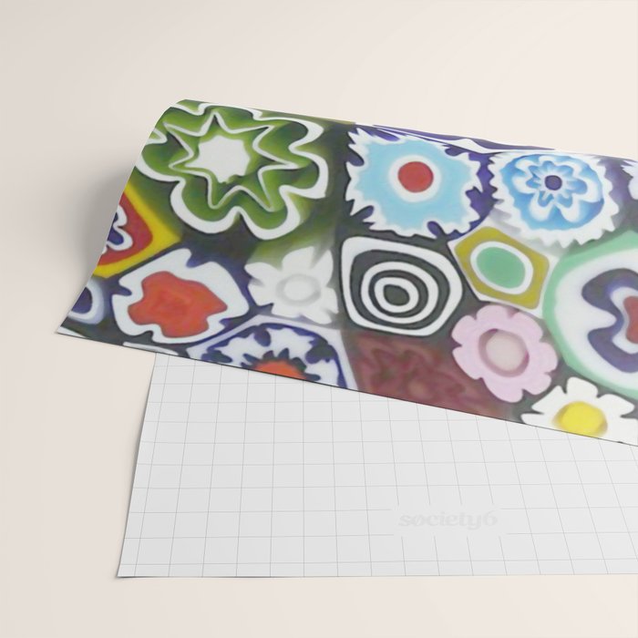 Millefiori Murano Italian Glass Print Wrapping Paper Gallery Image 2
