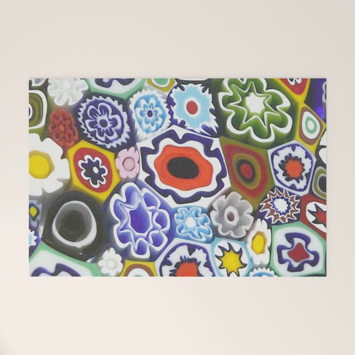 Millefiori Murano Italian Glass Print Welcome Mat Gallery Image 1