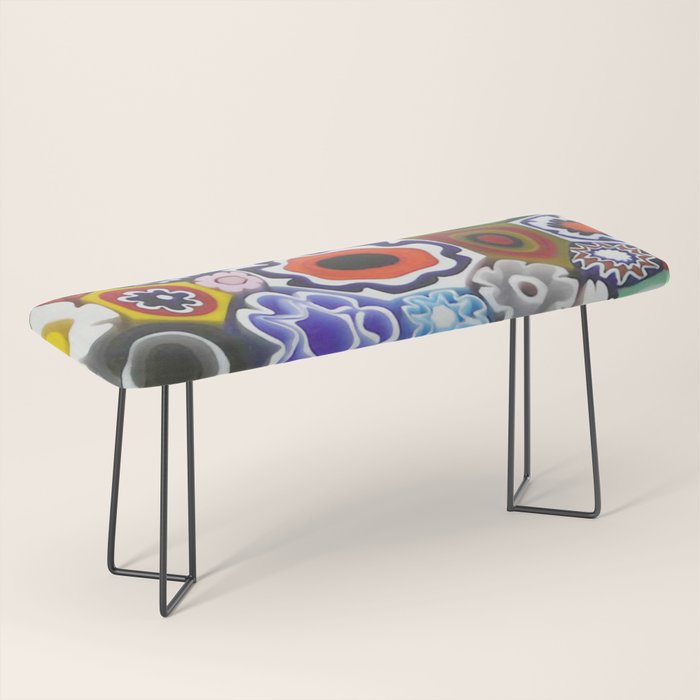 Millefiori Murano Italian Glass Print Bench Gallery Image 1