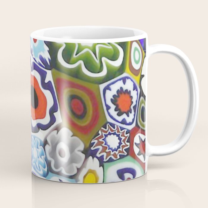 Millefiori Murano Italian Glass Print Coffee Mug Gallery Image 1