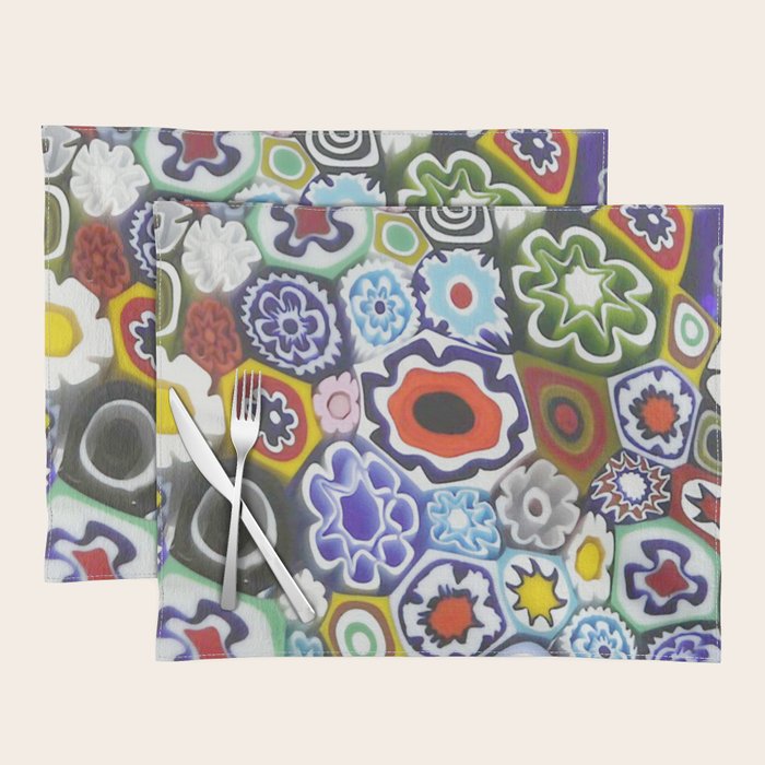 Millefiori Murano Italian Glass Print Placemat Gallery Image 1