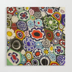 Millefiori Murano Italian Glass Print Wood Wall Art Gallery Image 1
