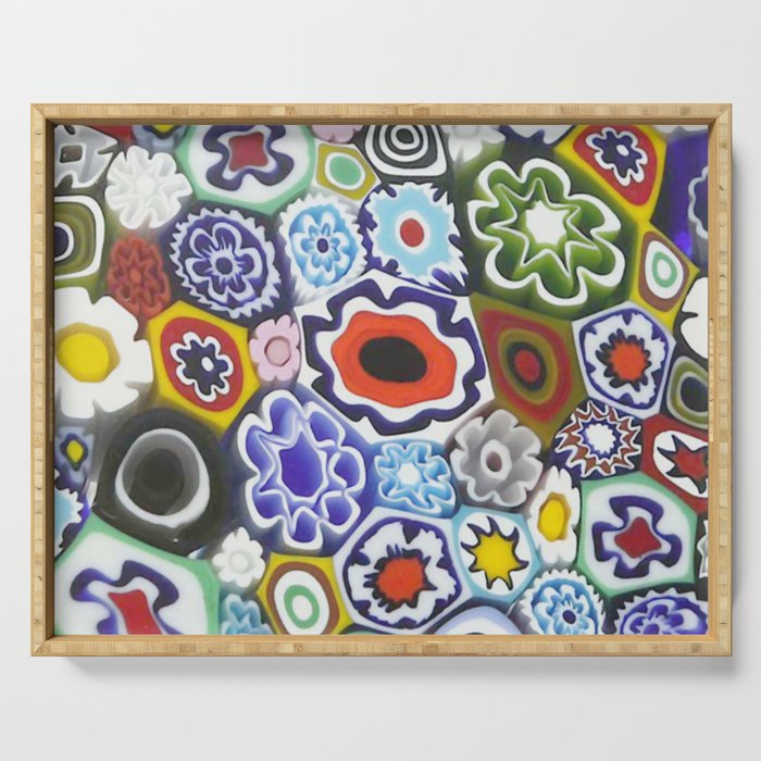 Millefiori Murano Italian Glass Print Serving Tray Gallery Image 1